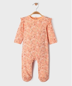 GEMO Pyjama dors-bien à motifs fleuris et volants bébé fille Orange