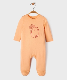 GEMO Pyjama en coton avec motif poitrine bébé fille orange standard