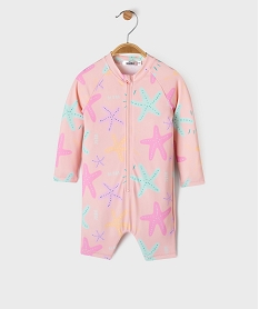 GEMO Maillot de bain combinaison avec protection UVA et UVB bébé fille rose standard