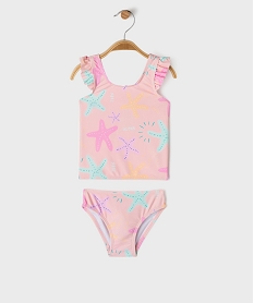 GEMO Maillot de bain 2 pièces à motifs étoiles de mer bébé fille rose standard