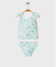 GEMO Maillot de bain tankini à motifs chats bébé fille bleu standard