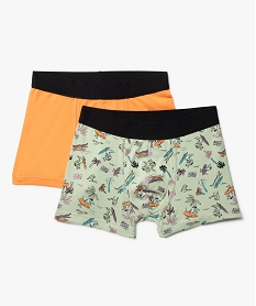 GEMO Boxers à motifs surf et uni garçon (lot de 2) Orange