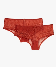 GEMO Shorty en dentelle et tulle femme (lot de 2) Rouge