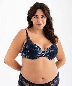 GEMO Soutien-gorge emboitant à armatures en dentelle femme grande taille Bleu