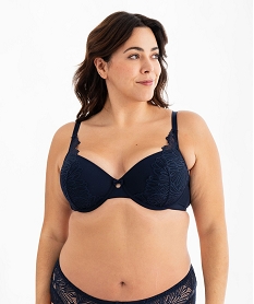 GEMO Soutien-gorge emboitant à armatures en dentelle femme grande taille Bleu