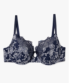 GEMO Soutien-gorge emboitant en microfibre et dentelle femme grande taille Bleu