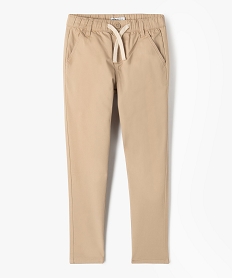 GEMO Pantalon chino coupe Regular taille élastique garçon Beige