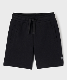 GEMO Short en maille avec taille élastique garçon noir standard