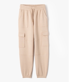 GEMO Pantalon de jogging avec poches à rabat fille beige standard