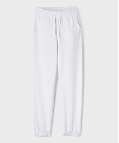 GEMO Pantalon de jogging avec intérieur molletonné fille blanc standard