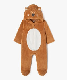 GEMO Surpyjama en maille peluche à capuche animée bébé Brun