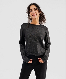 GEMO Sweat en maille pailletée femme Noir