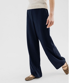 GEMO Pantalon ample fluide et texturée femme navy