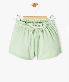 GEMO Short avec taille élastique froncée bébé fille vert standard