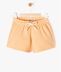 GEMO Short avec taille élastique froncée bébé fille Orange