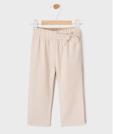 GEMO Pantalon léger 30% lin à taille élastiquée bébé fille beige standard