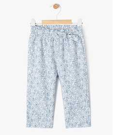 GEMO Pantalon imprimé en popeline de coton bébé fille bleu standard