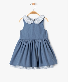 GEMO Robe réversible avec col Claudine bébé fille bleu standard