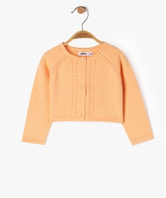 GEMO Gilet court avec détails ajourés bébé fille Orange