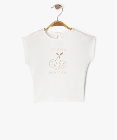 GEMO Tee-shirt manches courtes imprimé coupe loose bébé fille Blanc