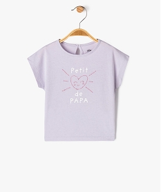 GEMO Tee-shirt manches courtes imprimé coupe loose bébé fille Violet