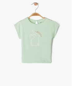 GEMO Tee-shirt manches courtes imprimé coupe loose bébé fille vert standard