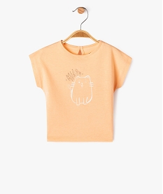 GEMO Tee-shirt manches courtes imprimé coupe loose bébé fille orange standard