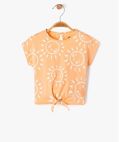 GEMO Tee-shirt à manches courtes loose imprimé bébé fille orange standard