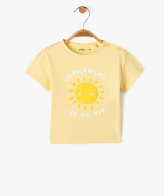 GEMO Tee-shirt manches courtes en coton imprimé fantaisie bébé fille jaune vif