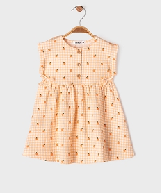 GEMO Robe bébé fille avec haut boutonné et jupe large orange standard