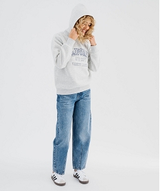 GEMO Sweat à capuche oversize avec inscription California femme Gris