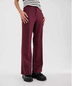 GEMO Pantalon de tailleur droit en maille fluide et extensible femme rouge vif