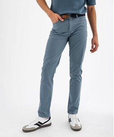 GEMO Pantalon 5 poches coupe slim coloris unique avec ceinture homme orage