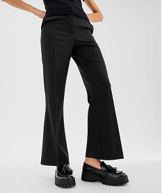 GEMO Pantalon de tailleur droit en maille fluide et extensible femme noir standard