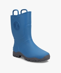 bottes de pluie garcon unies a anses - boatilus bleu bottes de pluie et apres-skiL858101_2