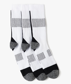 GEMO Chaussettes de sport moelleuses tige haute homme (lot de 3) blanc standard