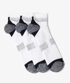 GEMO Chaussettes de sport moelleuses tige basse homme (lot de 3) blanc standard