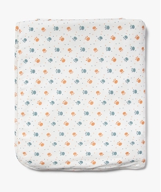 GEMO Couverture bébé réversible en jersey doublé douillette blanc standard