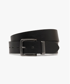 GEMO Ceinture unie avec boucle en métal brossé homme noir standard