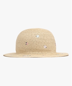 GEMO Chapeau de paille à motifs fleuris bébé fille beige standard