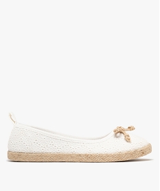 GEMO Ballerines en toile imprimée à semelle de corde femme blanc standard