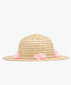 GEMO Chapeau de paille avec fleurs en tulle bébé fille Beige