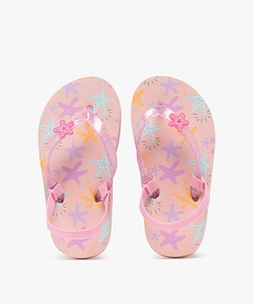 GEMO Tongs à motifs étoiles de mer avec élastique au talon fille Rose