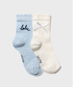 GEMO Chaussettes fantaisie bébé fille (lot de 2) - LuluCastagnette bleu standard