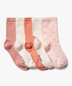 GEMO Chaussettes à plumetis bébé fille (lot de 5) rose standard