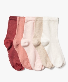 GEMO Chaussettes unies bébé fille (lot de 5) rose standard