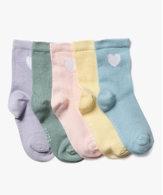 GEMO Chaussettes à motifs coeurs bébé fille (lot de 5) Multicolore