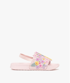 GEMO Sandales de piscine motifs fleurs avec élastique au talon fille Rose