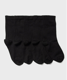 GEMO Chaussettes tige haute en maille fine fille (lot de 5) noir standard