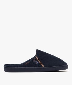 GEMO Chaussons homme mules en velours ras - Isotoner Bleu